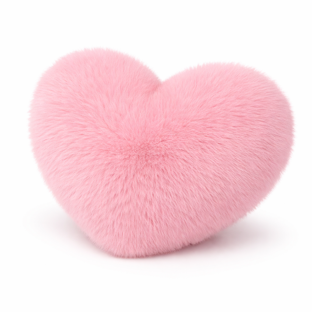 Plüss „Szív” párna hosszú szőrrel - A7