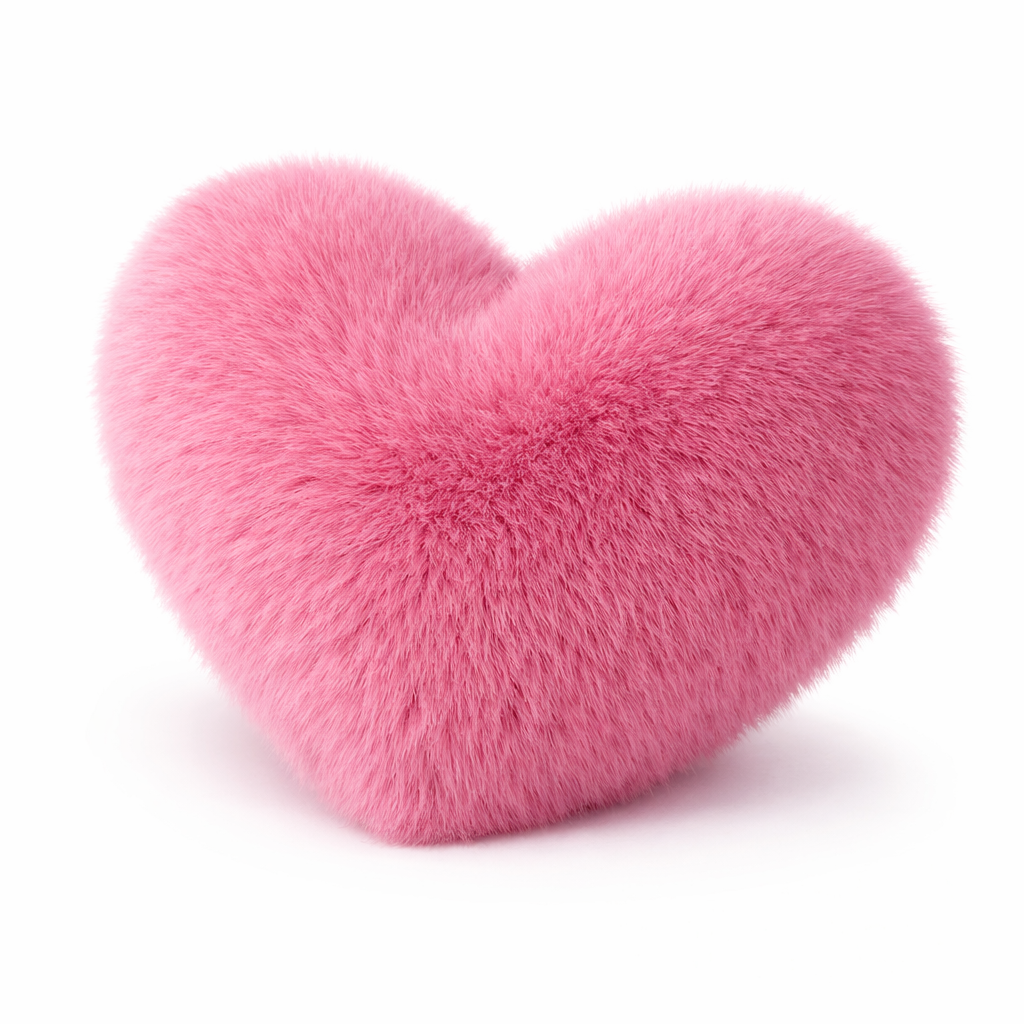 Plüss „Szív” párna hosszú szőrrel - A7